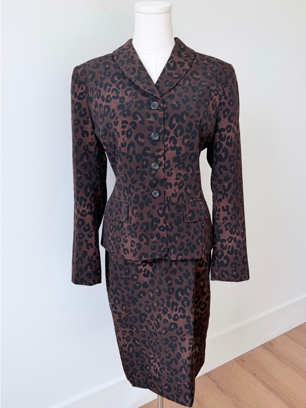 Vintage Brown and Black Leopard Print Blazer